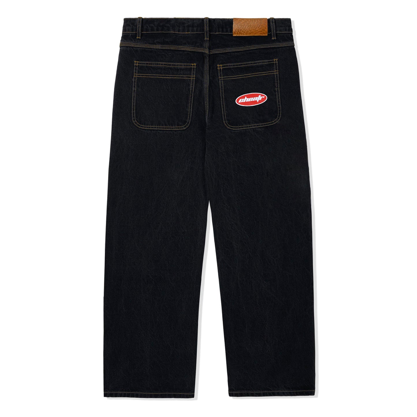 Emblem Denim Jeans, Black