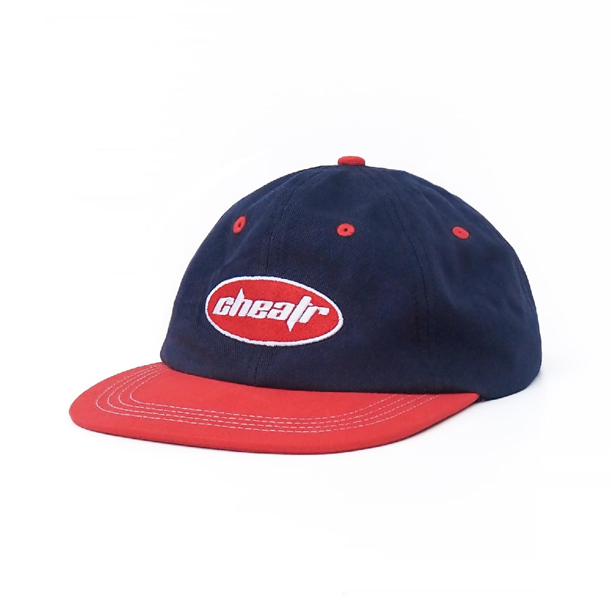 Oval Hat, Navy / Red