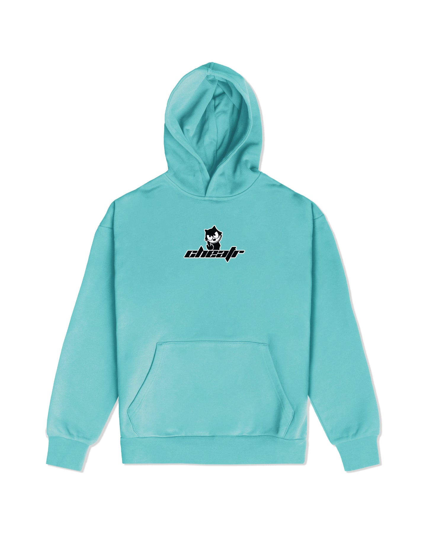 Feline Hoodie, Turquoise