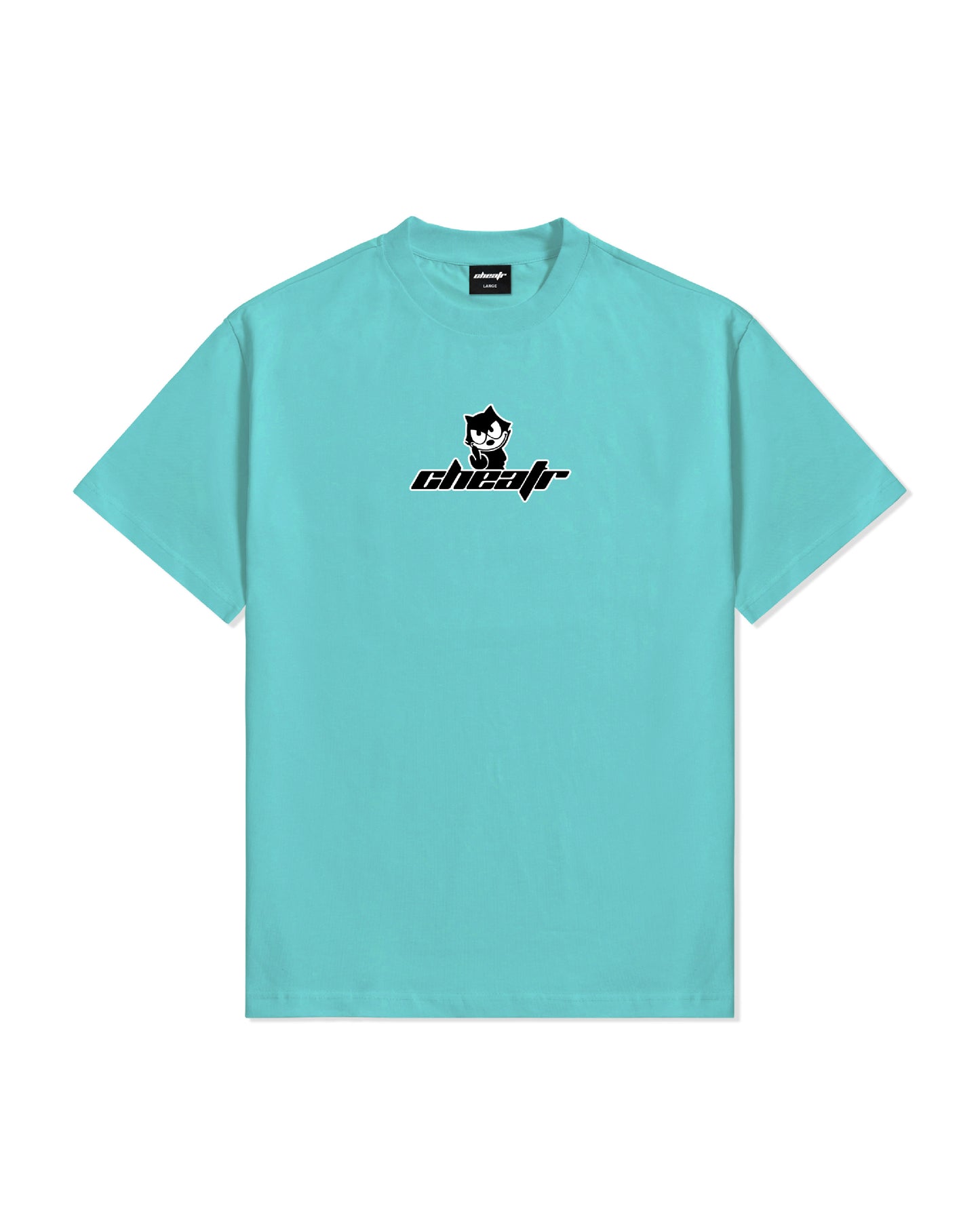 Feline Tee, Turquoise