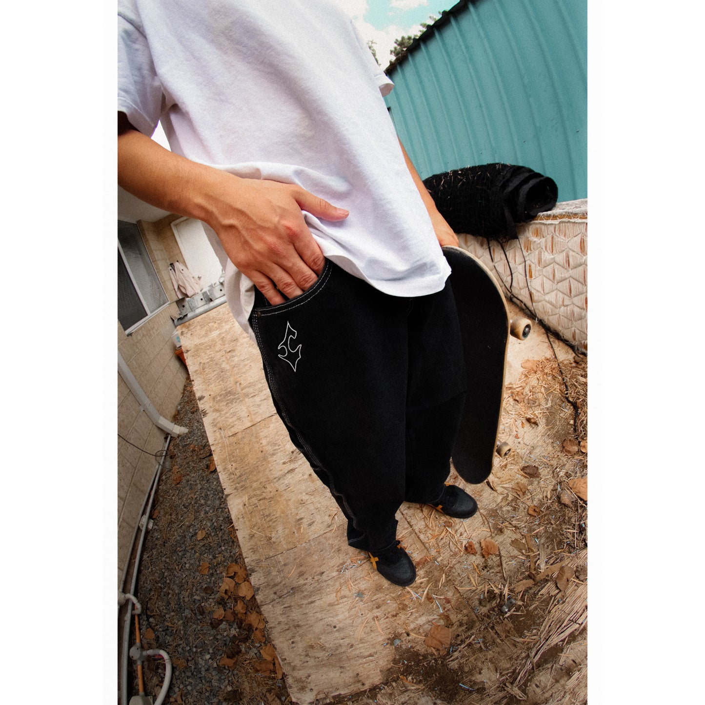 Thrash Denim Jeans, Black