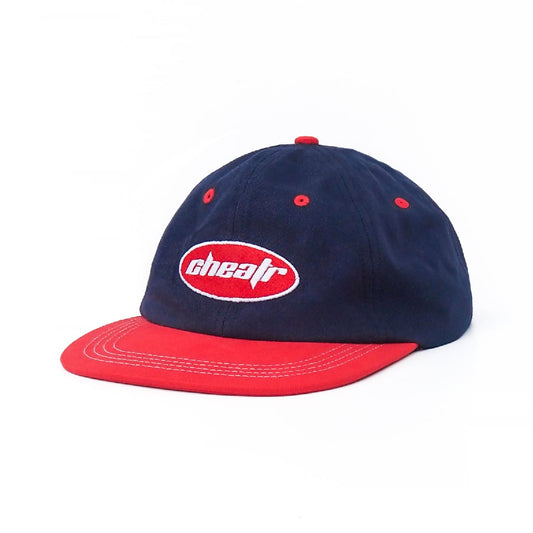 Navy and Red Oval Hat