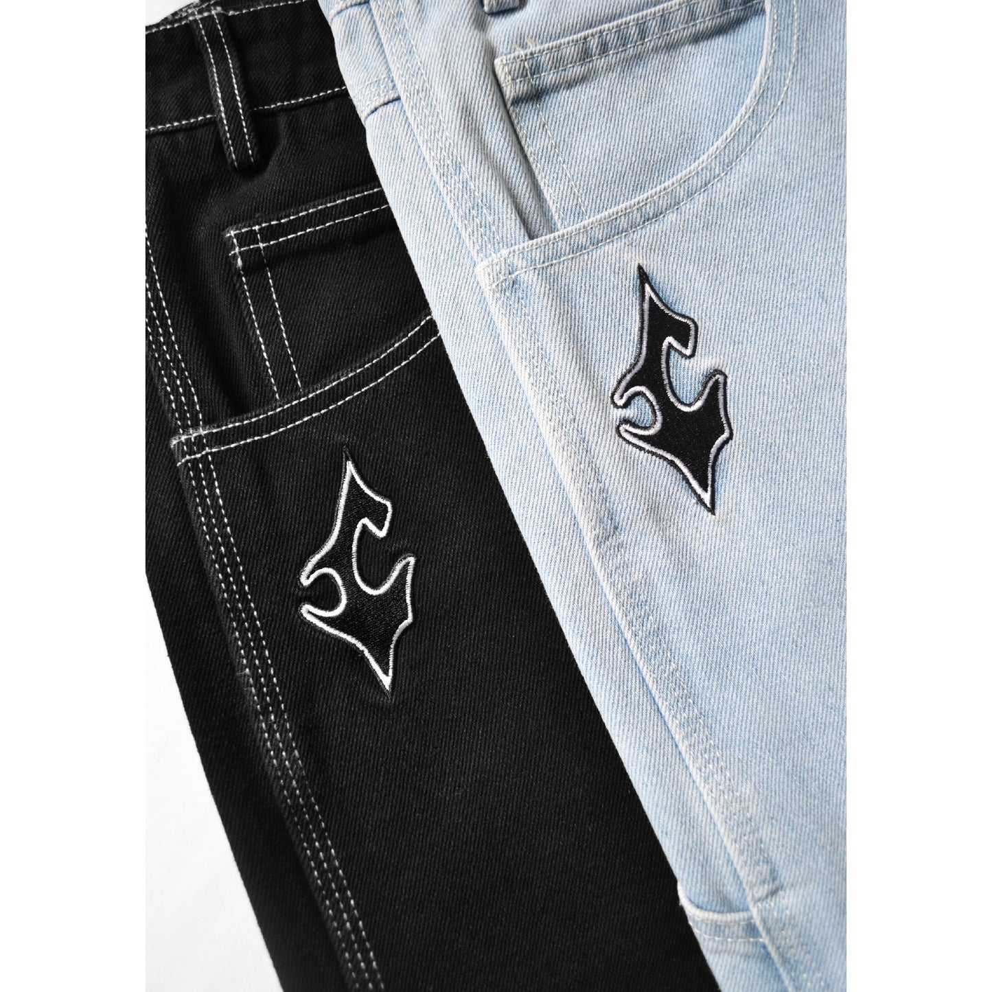 Thrash Denim Jeans, Bleached Indigo