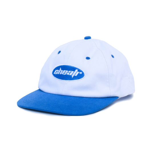 Oval Hat, White and Blue